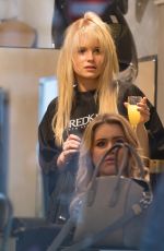 LOTTIE MOSS Gets a Blow Dry in London 02/14/2018