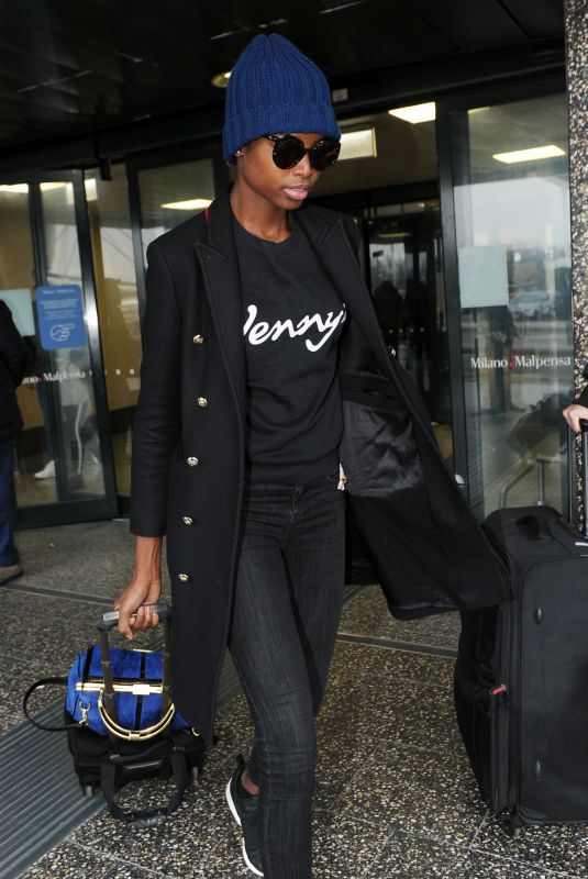 MARIA BORGES Arrives at Malpensa Airport in Milan 02/20/2018