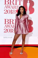 MAYA JAMA at Brit Awards 2018 in London 02/21/2018