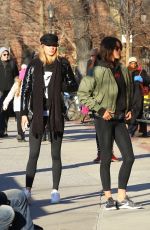 MEGAN WILLIAMS and GEORGIA FOWLER Leaves Bar Pitti in New York 02/10/2018
