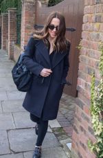 MELANIE CHISHOLM Arrives at Geri Halliwell’s Home in London for Spice Girls Reunion 02/02/2018