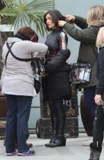 MELISSA BENOIST and AMY JACKSON on the Set of Supergirl in Vancouver 02/13/2018