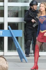 MELISSA BENOIST and AMY JACKSON on the Set of Supergirl in Vancouver 02/13/2018