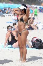METISHA SCHAEFER in Bikini on the Beach in Miami 02/25/2018