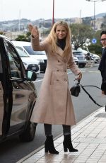 MICHELLE HUNZIKER Leaves Her Hotel in Sanremo 02/01/2018