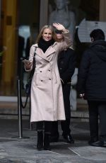 MICHELLE HUNZIKER Leaves Her Hotel in Sanremo 02/01/2018