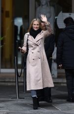 MICHELLE HUNZIKER Leaves Her Hotel in Sanremo 02/01/2018