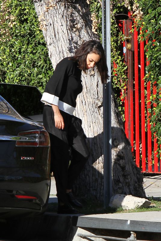 MILA KUNIS Arrives at a Chocolate Bar in Los Angeles 02/08/2018