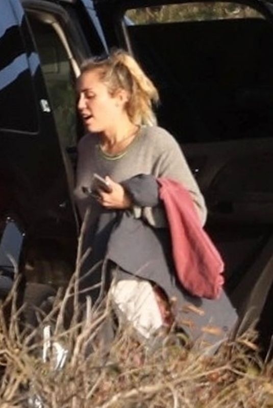 MILEY CYRUS Leaves a Beach in Malibu 02/07/2018