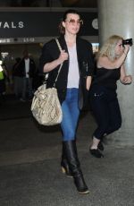 MILLA JOVOVICH at Los Angeles International Airport 02/08/2018