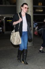 MILLA JOVOVICH at Los Angeles International Airport 02/08/2018