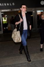 MILLA JOVOVICH at Los Angeles International Airport 02/08/2018