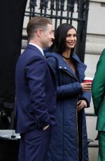 MORENA BACCARIN and Ben McKenzie on the Set of Gotham in Harlem 02/20/2018
