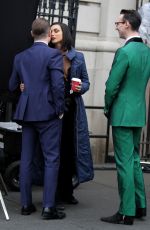 MORENA BACCARIN and Ben McKenzie on the Set of Gotham in Harlem 02/20/2018