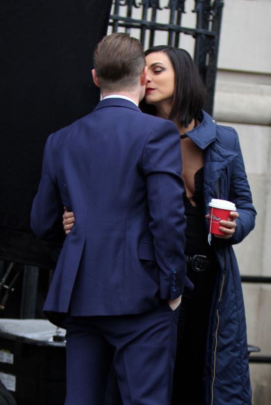MORENA BACCARIN and Ben McKenzie on the Set of Gotham in Harlem 02/20/2018
