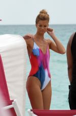 NADINE LEOPOLD in Swimsuit on the Set of a Photoshoot at a Beach in Miami 02/06/2018
