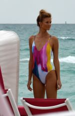 NADINE LEOPOLD in Swimsuit on the Set of a Photoshoot at a Beach in Miami 02/06/2018