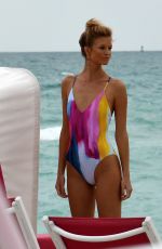 NADINE LEOPOLD in Swimsuit on the Set of a Photoshoot at a Beach in Miami 02/06/2018
