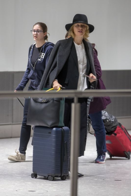 NAOMI WATTS Arrives at Heathrow Airport in London 02/16/2018