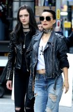 NATALIE PORTMAN and RAFFEY CASSIDY on the Set of Vox Lux in New York 02/28/2018
