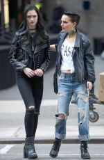 NATALIE PORTMAN and RAFFEY CASSIDY on the Set of Vox Lux in New York 02/28/2018