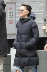 NATALIE PORTMAN and RAFFEY CASSIDY on the Set of Vox Lux in New York 02/28/2018