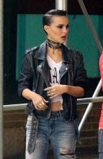 NATALIE PORTMAN and RAFFEY CASSIDY on the Set of Vox Lux in New York 02/28/2018