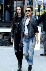 NATALIE PORTMAN and RAFFEY CASSIDY on the Set of Vox Lux in New York 02/28/2018