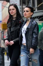 NATALIE PORTMAN and RAFFEY CASSIDY on the Set of Vox Lux in New York 02/28/2018