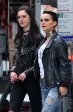 NATALIE PORTMAN and RAFFEY CASSIDY on the Set of Vox Lux in New York 02/28/2018