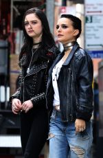 NATALIE PORTMAN and RAFFEY CASSIDY on the Set of Vox Lux in New York 02/28/2018