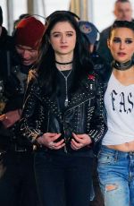 NATALIE PORTMAN and RAFFEY CASSIDY on the Set of Vox Lux in New York 02/28/2018