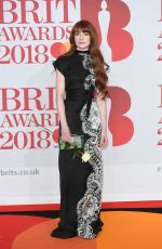 NICOLA ROBERTS at Brit Awards 2018 in London 02/21/2018
