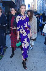 NINA AGDAL Out at New York Fashion Week 02/12/2018