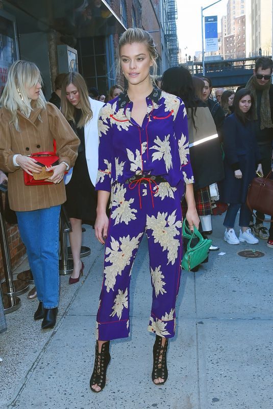 NINA AGDAL Out at New York Fashion Week 02/12/2018