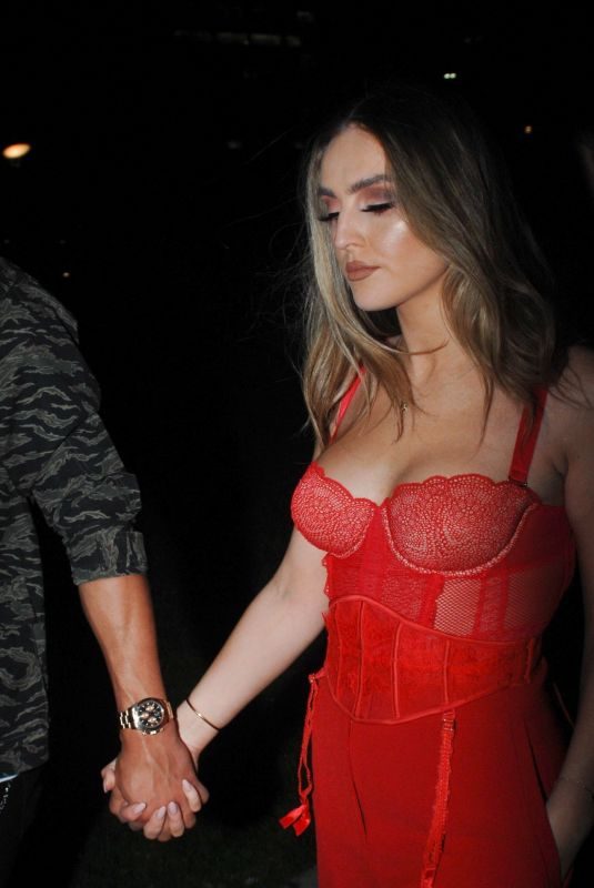 PERRIE EDWARDS and Alex Oxlade-Chamberlain Leaves Menagerie Restaurant & Bar in Manchester 02/24/2018