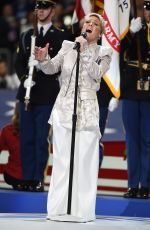 PINK Performers National Anthem at Philadelphia Eages vs New England Patriots Super Bowl LII in Minnesota. 02/04/2018
