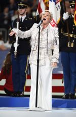 PINK Performers National Anthem at Philadelphia Eages vs New England Patriots Super Bowl LII in Minnesota. 02/04/2018