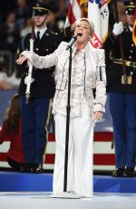 PINK Performers National Anthem at Philadelphia Eages vs New England Patriots Super Bowl LII in Minnesota. 02/04/2018