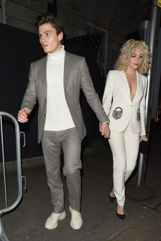 PIXIE LOTT and OLIVER CHSHIRE at Vogue x Tiffany & Co Bafta Afterparty in London 02/18/2018