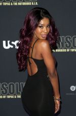PORSCHA COLEMAN at Unsolved the Murders of Tupac and the Notorious B.I.G. Premiere in Los Angeles 02/22/2018