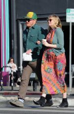 Pregnant KIRSTEN DUNST and Jesse Plemons at Proof Bakery in Los Angeles 02/26/2018