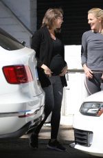 Pregnant KYM JOHNSON Out in Santa Monica 02/17/2018