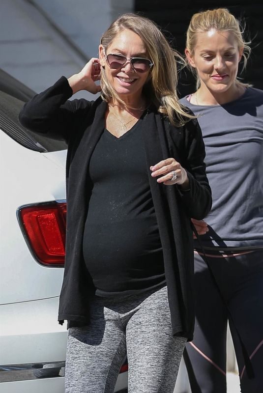 Pregnant KYM JOHNSON Out in Santa Monica 02/17/2018