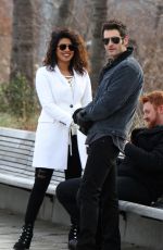 PRIYANKA CHOPRA and Russell Tovey on the Set of Quantico in New York 02/15/2018