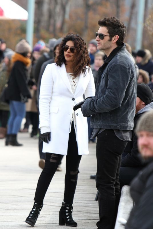 PRIYANKA CHOPRA and Russell Tovey on the Set of Quantico in New York 02/15/2018