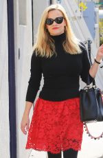 REESE WITHERSPOON in Black and Red Outfit for Valentine