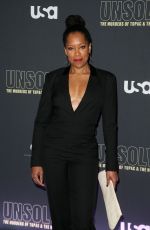 REGINA KING at Unsolved the Murders of Tupac and the Notorious B.I.G. Premiere in Los Angeles 02/22/2018