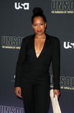 REGINA KING at Unsolved the Murders of Tupac and the Notorious B.I.G. Premiere in Los Angeles 02/22/2018
