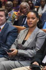 RIHANNA and Emmanuel Macron at Global Partnership for Education in Dakar 02/02/2018